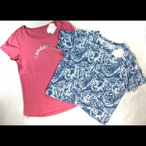 New! Ivory Ella Womens Medium Unique Tee Set Of 2